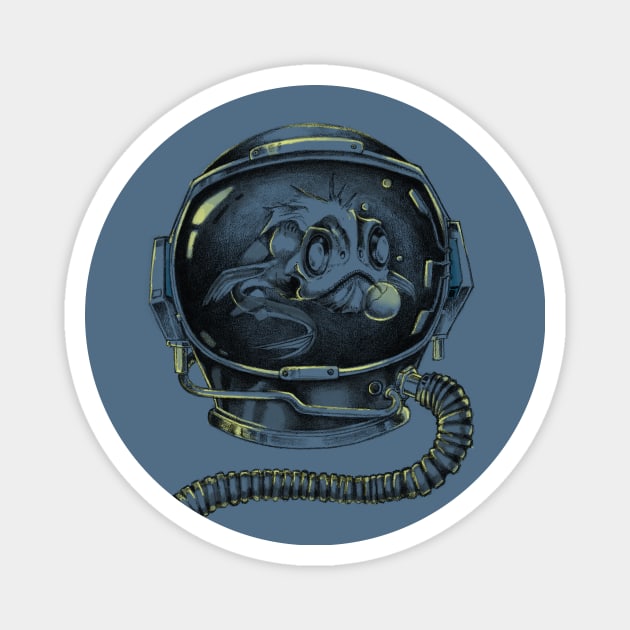 Fish in a diving helmet. Magnet by Buy Custom Things